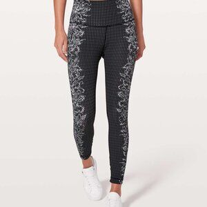 Lululemon Wunder Under Hi-Rise 7/8 Tight Alpine White Black Size 8